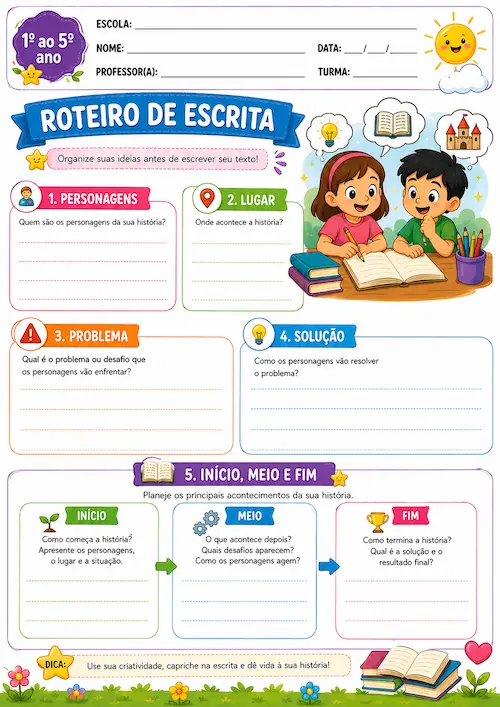 Roteiro pronto para produção de texto