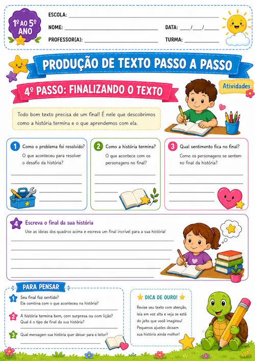 Folha do material de produção de texto